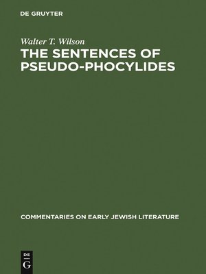 cover image of The Sentences of Pseudo-Phocylides